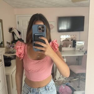 Zara Women's Pink Crop-top